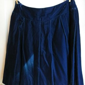 Blue velvet skirt